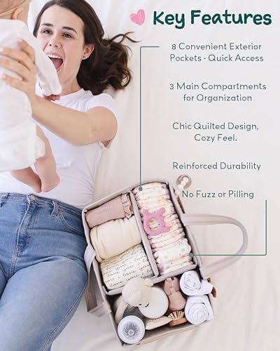 Lily Miles Baby Diaper Caddy Organizer - Soft Sand