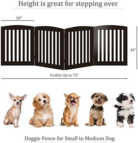 PAWLAND Wooden Pet Gate for Dogs 24 Height 3 Panels
