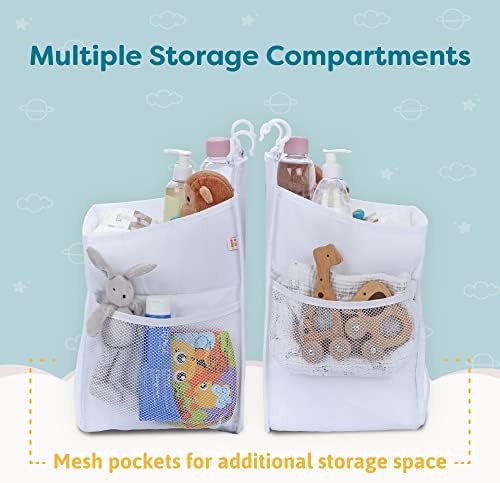 CRADLE STAR Hanging Diaper Caddy Organizer - 50 Diapers 17x9x9 Inches White