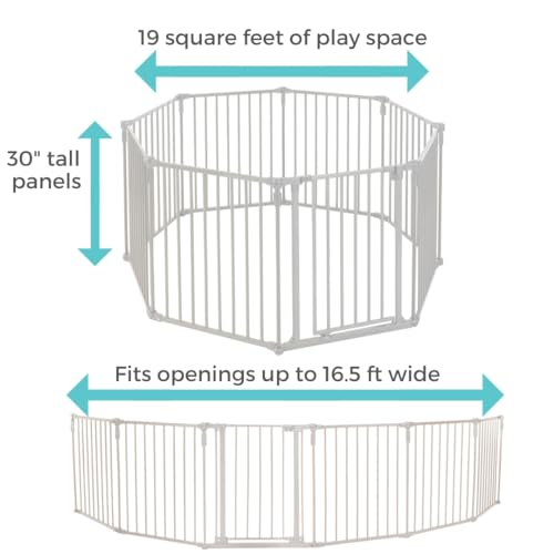 Toddleroo 3 in 1 Metal Superyard 199 Wide with Wall Mount Kit 1