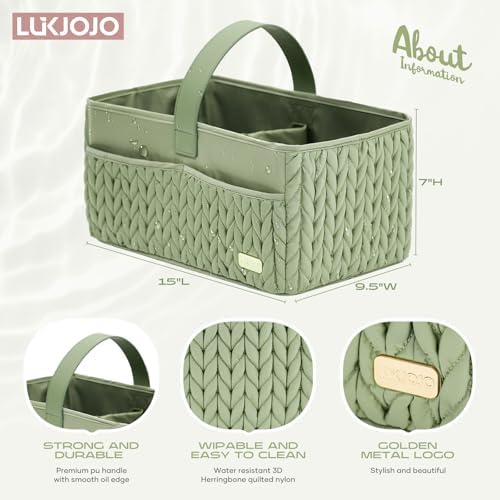 LUKJOJO Luxury Baby Diaper Caddy with Tote Bag