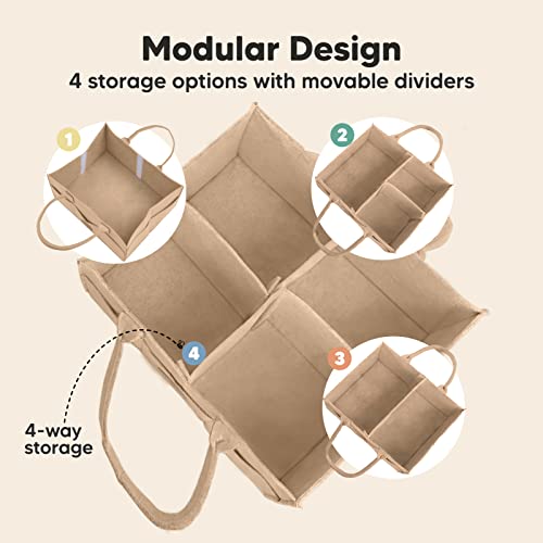KeaBabies Diaper Caddy Organizer with 5 Burp Cloths