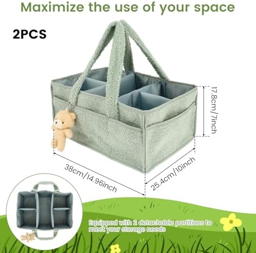 Muyoka 2 Pcs Baby Diaper Caddy Organiser 1