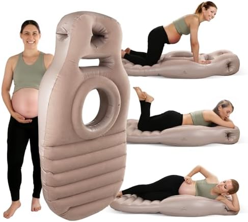 Toggloo Inflatable Pregnancy Pillow with Belly Hole Gray 1