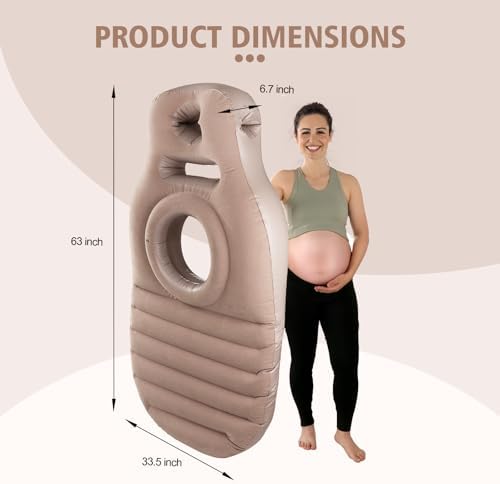 Toggloo Inflatable Pregnancy Pillow with Belly Hole Gray 1