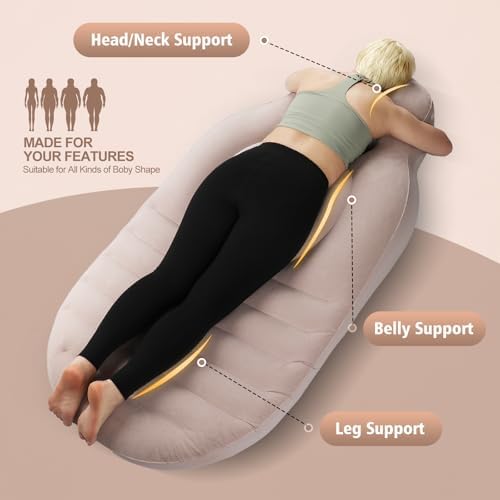 Toggloo Inflatable Pregnancy Pillow with Belly Hole Gray 1