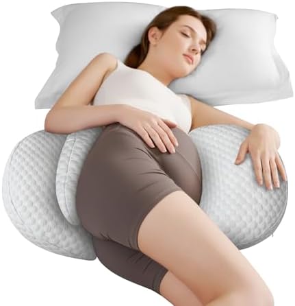 Cococu Cooling Pregnancy Pillow with Adjustable Wedge Support - Grey