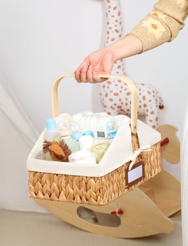 StorageWorks Wicker Diaper Caddy Organizer with Liner