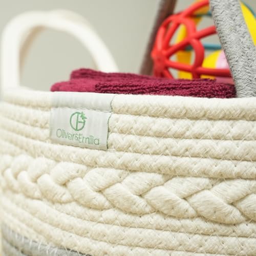 Oliver Emilia Diaper Caddy - Portable Woven Organizer with Handle