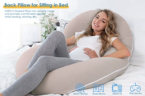 INSEN Pregnancy Pillow Cooling C Shaped for Side Sleeping