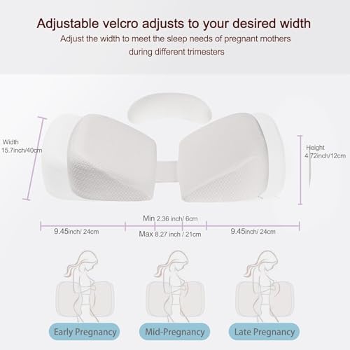 GOENDR Memory Foam Pregnancy Pillow with Cooling Cover