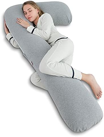 AngQi Body Pregnancy Pillow with Gray Jersey Cover 1