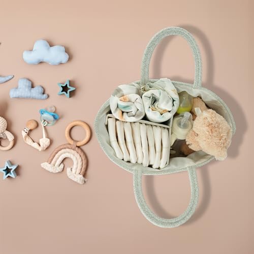 JUNBOLE Cotton Rope Diaper Caddy Organizer