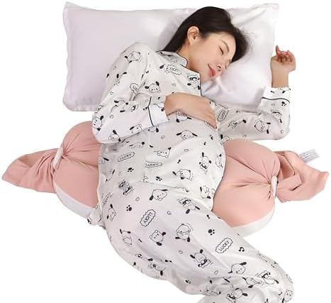 TADO MUSLIN Pregnancy Pillow Pink Adjustable Full Body Maternity Pillow
