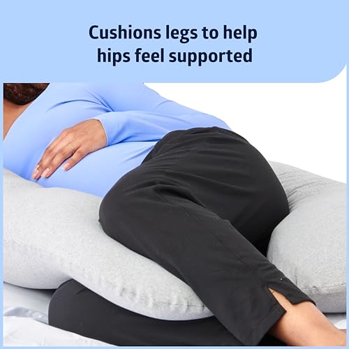 Medline Maternity Body Pillow U-Shape 27 x 55 Gray