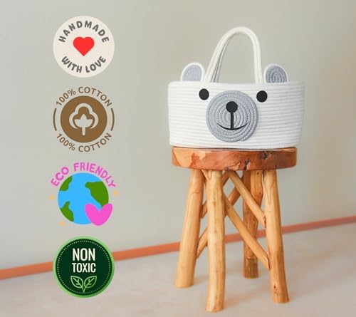 Home Tots Bear Diaper Caddy Organizer Large White