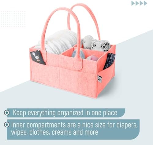 Mr Pen Baby Diaper Caddy Organizer 2 Pack Pink
