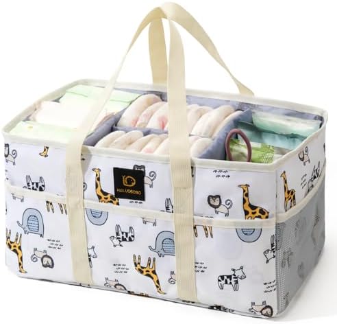 JANSBEN Baby Diaper Caddy Organizer - Large Tote Bag for Newborn Essentials