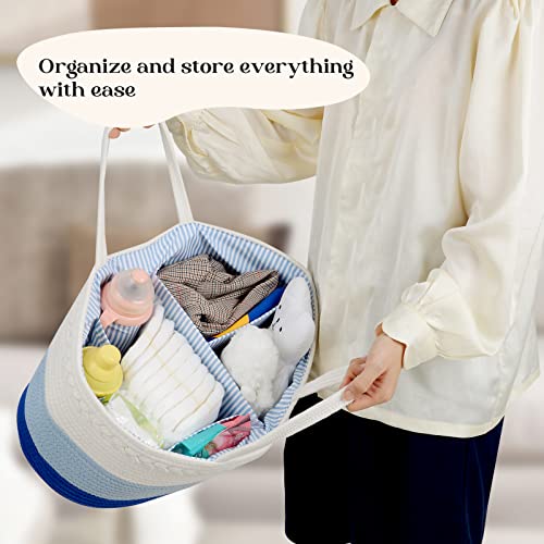 Luxury Little Baby Diaper Caddy Organizer - Blue 1