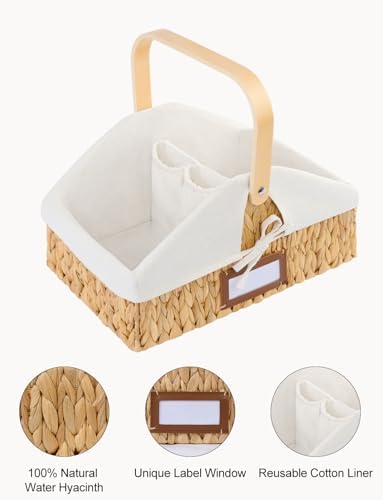 StorageWorks Wicker Diaper Caddy Organizer with Liner