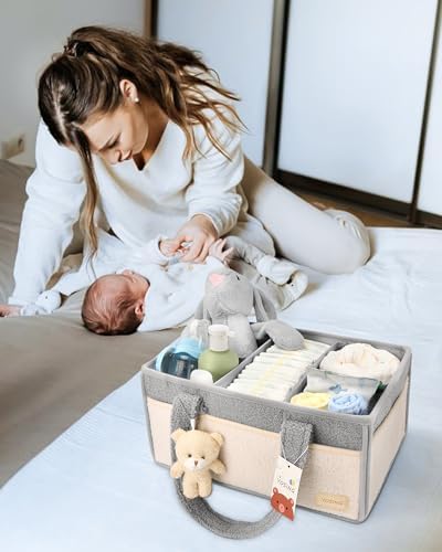 YOSING Diaper Caddy Organizer for Car Travel and Nursery Storage