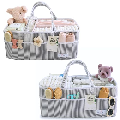 Lily Miles Extra Large Diaper Caddy Organizer - Boys and Girls Gift
