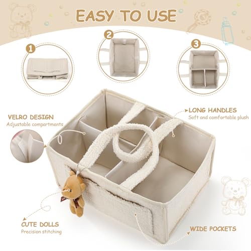 Teenyyou 2 Pcs Baby Diaper Caddy Organizer Set