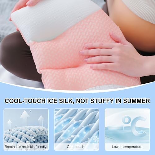 Cooling Pregnancy Pillow with Ice Silk and Breathable Design