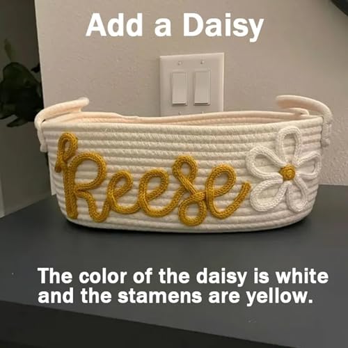 Personalized Baby Name Basket with Cotton Rope Design 1