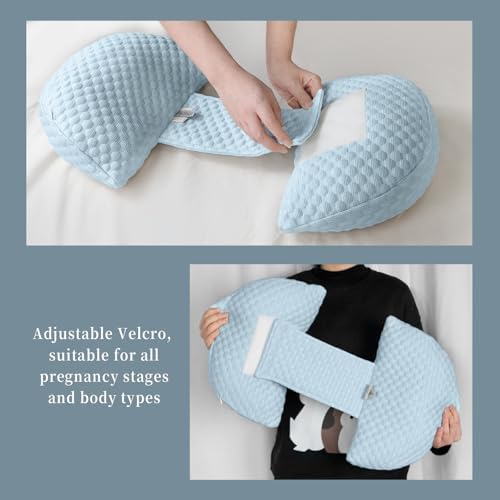 Cooling Pregnancy Pillow with Memory Foam and Adjustable Support