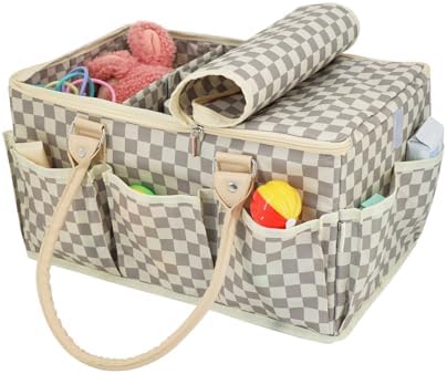 EZLuxeHome Luxury Baby Diaper Caddy Organizer with Lid
