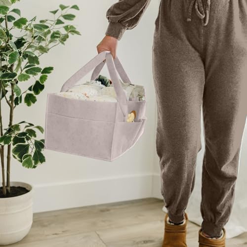 Putska Baby Diaper Caddy Organizer - Nursery Storage Basket Mocha Regular