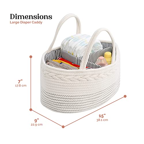 Luxury Little Baby Diaper Caddy with Rainbow Felt Letter Board