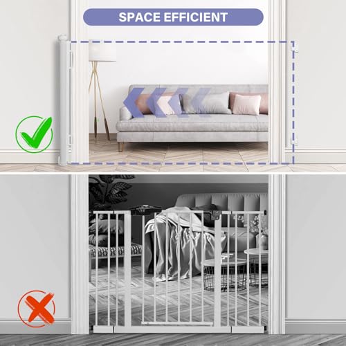 PRObebi Retractable Gate - 72 Wide Stair Door Safety