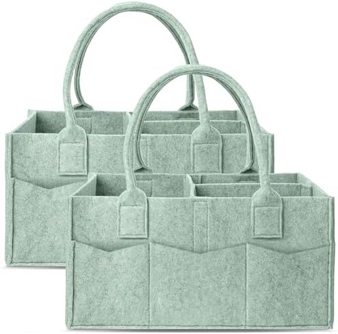 Cute Castle 2 Pack Diaper Caddy Organizer - Green Large
