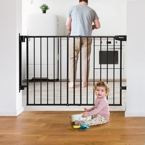 Babelio 297-465 Baby Pet Gate No Bottom Bar Black