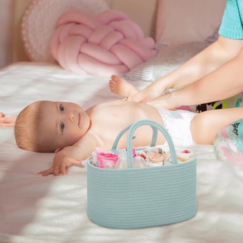 COMSE 2 Pack Baby Diaper Caddy Organizer Light Green