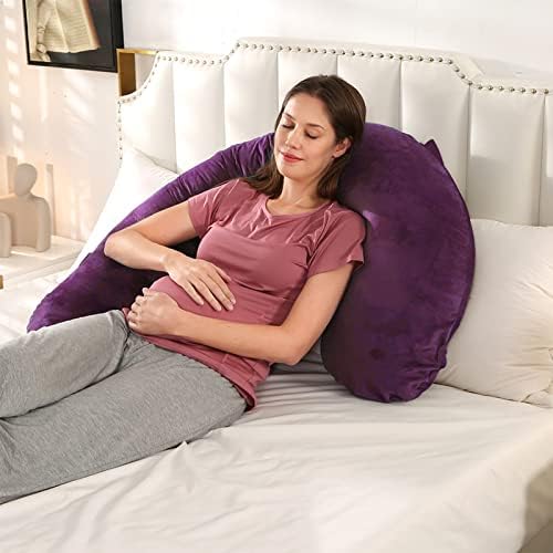 BATTOP Pregnancy Pillow with Dark Purple Cover 1