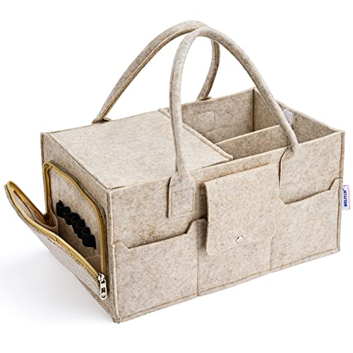 Maliton Baby Diaper Caddy Organizer with Handles and Lid