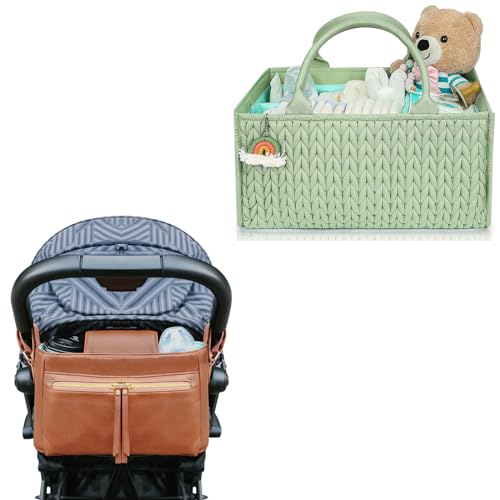 MOMINSIDE Baby Diaper Caddy Organizer with Insulated Cup Holders