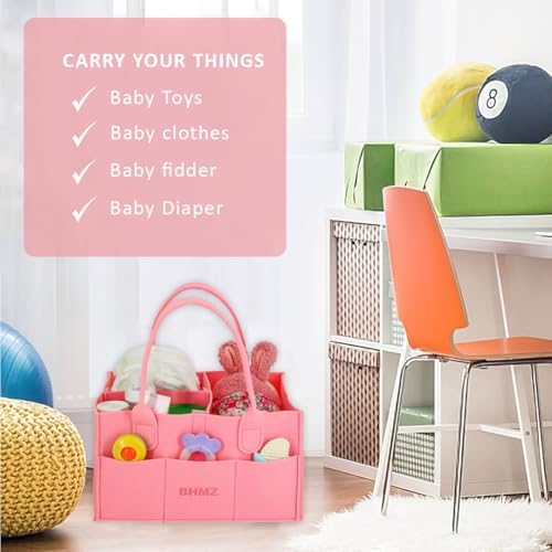 BHMZ Baby Diaper Caddy Organizer - Pink 1