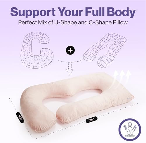 COMFYDEL Memory Foam Pregnancy Pillow - U-Shaped Full Body Support