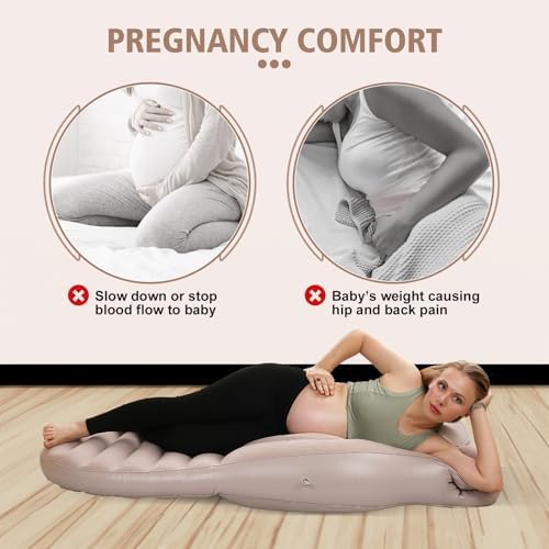 Toggloo Inflatable Pregnancy Pillow with Belly Hole Gray 1