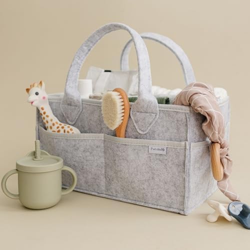 Putska Baby Diaper Caddy Organizer - Grey Extra Large