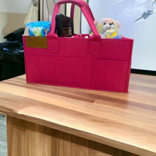 Baby Diaper Caddy Organizer with Handles - 5 Compartments and 8 Pockets