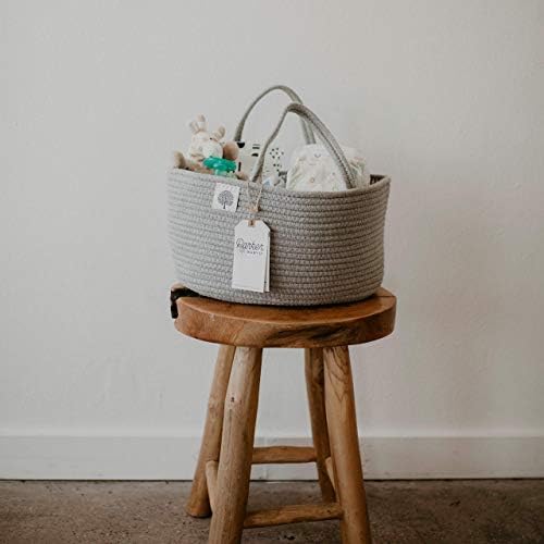 Parker Baby Rope Diaper Caddy - Gray 1
