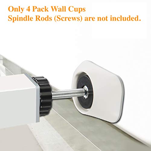 Vmaisi 4 Pack Wall Cup Protector - Pressure Mount Baby Gate Stabilizer White
