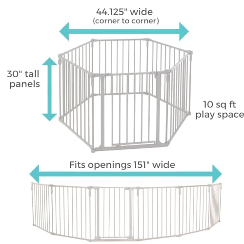 Toddleroo 3 in 1 Metal Superyard 151 Wide with Wall Mount Kit 1