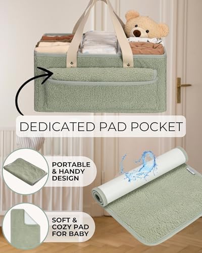 Toodly Baby Diaper Caddy Organizer with Changing Mat 1