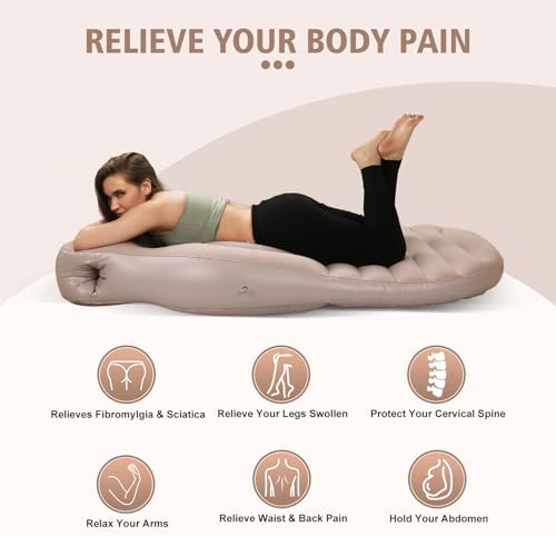 Toggloo Inflatable Pregnancy Pillow with Belly Hole Gray 1
